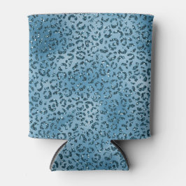 Turquoise Blue Glitter Leopard Print         Blikjeskoeler