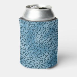 Turquoise Blue Glitter Leopard Print         Blikjeskoeler