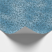Turquoise Blue Glitter Leopard Print Cadeaupapier (Hoek)