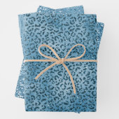 Turquoise Blue Glitter Leopard Print      Inpakpapier Vel (In situ)