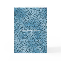 Turquoise Blue Glitter Leopard Print