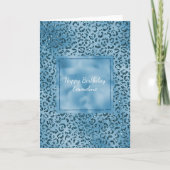 Turquoise Blue Glitter Leopard Print Kaart (Voorkant)