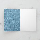 Turquoise Blue Glitter Leopard Print Kaart (Binnen)
