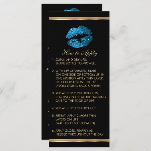 Turquoise Blue Glitter Lip Instructions (Voorkant / Achterkant)