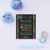 Turquoise Blue Glitter Lip Instructions Flyer (Enkel)
