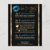 Turquoise Blue Glitter Lip Instructions Flyer (Voorkant)