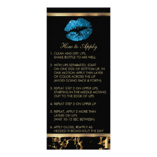 Turquoise Blue Glitter Lip Instructions - Marble Reclamekaart