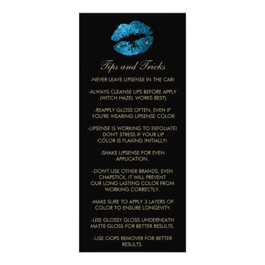 Turquoise Blue Glitter Lip Instructions - Marble Reclamekaart (Achterkant)