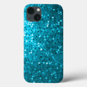 Turquoise Blue Glitter & Sparkles Print Case-Mate iPhone Case (Achterkant)