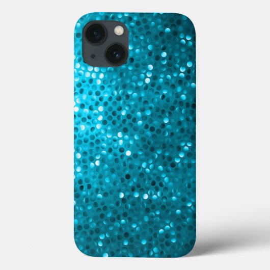 Turquoise Blue Glitter & Sparkles Print Case-Mate iPhone Case (Achterkant)