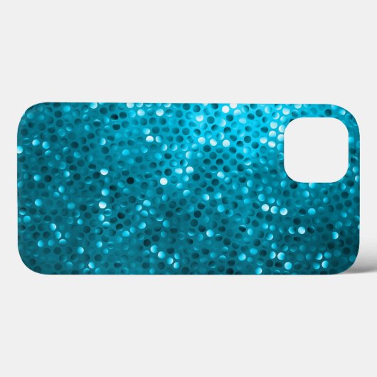 Turquoise Blue Glitter & Sparkles Print Case-Mate iPhone Case (Achterkant (horizontaal))
