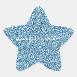Turquoise Blue Glitter Ster Sticker