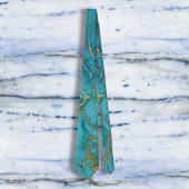Turquoise blue Gold Foil marble Stone Rock Stropdas