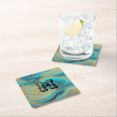 "Turquoise Blue Gold"-Onderzetters Kartonnen Onderzetters (Insitu)