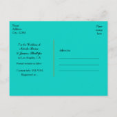 Turquoise Blue & Gold Shiny Confetti Save the Date Aankondigingskaart (Achterkant)