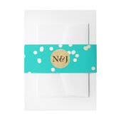 Turquoise Blue & Gold Shiny Confetti Stippen Moder Uitnodigingen Wikkel (Voorkant Voorbeeld)