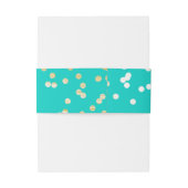 Turquoise Blue & Gold Shiny Confetti Stippen Moder Uitnodigingen Wikkel (Achterkant Voorbeeld)