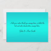 Turquoise Blue Gradient Bedankkaart (Achterkant)