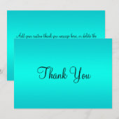Turquoise Blue Gradient Bedankkaart (Voorkant / Achterkant)