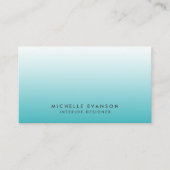 Turquoise Blue Gradient Creative Simple Visitekaartje (Voorkant)