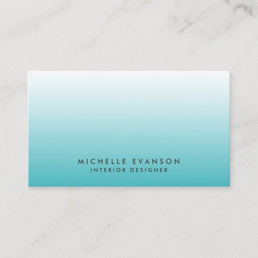 Turquoise Blue Gradient Creative Simple Visitekaartje (Voorkant)