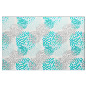 Turquoise Blue Gray Dahlias MOD florale afdruk Stof (Yard (91,4 cm))