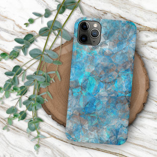 Turquoise Blue Gray Polygon Mosaic Art Patroon Case-Mate iPhone Case