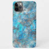 Turquoise Blue Gray Polygon Mosaic Art Patroon iPhone Hoesje (Achterkant)