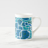 Turquoise, Blue, Green and White Bone China Mok (Rechts)