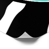 Turquoise; Blue Green CUTE; zebrastrepen Poster (Hoek)