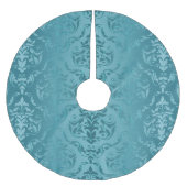 Turquoise Blue Green  Damask Kerstboom Rok (Voorkant)