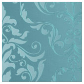 Turquoise Blue Green  Damask Stof (Close Up)