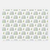 TURQUOISE BLUE GREEN DINOSAURS & RAINBOWS INPAKPAPIER VEL (Voorkant 3)