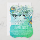 Turquoise Blue Green en Copper Peacock Feather Kaart (Voorkant)