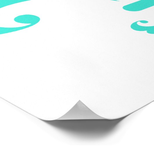 Turquoise, Blue-Green Fleur-de-lis Poster (Hoek)