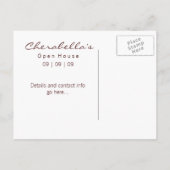 Turquoise Blue Green Floral Briefkaart Uitnodiging (Achterkant)