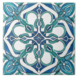Turquoise Blue Green Mediterranean Azulejo Tegeltje