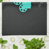 Turquoise; Blue Green Movie Camera Theedoek (Gevouwen)