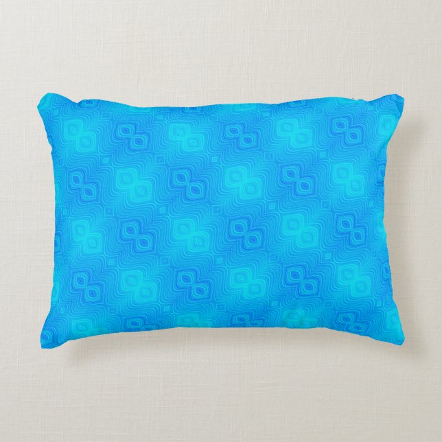 Turquoise Blue Green Pattern Decoratief Kussen (Voorkant)
