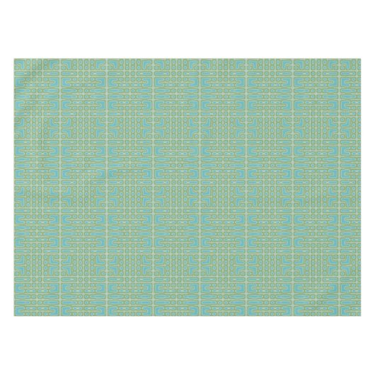 Turquoise Blue Green Pattern Tafelkleed (Voorkant (Horizontaal))