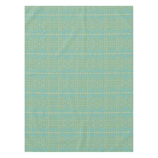 Turquoise Blue Green Pattern Tafelkleed (Voorkant)