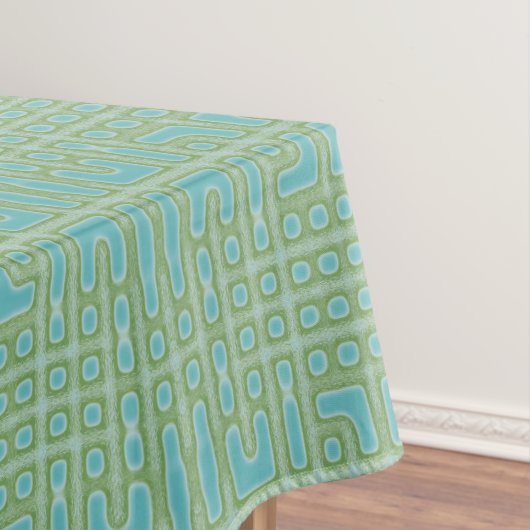 Turquoise Blue Green Pattern Tafelkleed (Voorbeeld)