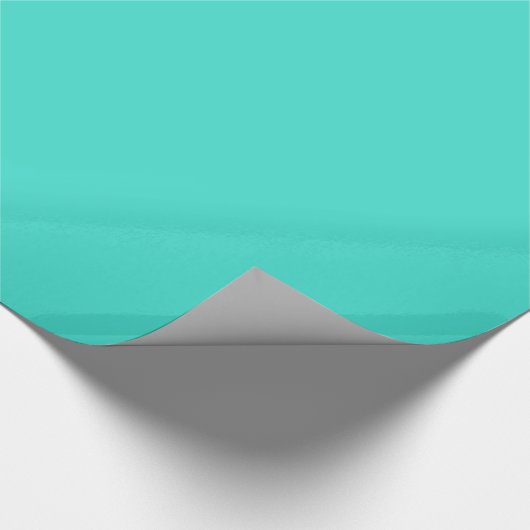 Turquoise Blue-Green Solid Color Cadeaupapier (Hoek)