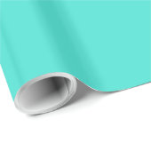 Turquoise Blue-Green Solid Color Cadeaupapier (Rol Hoek)