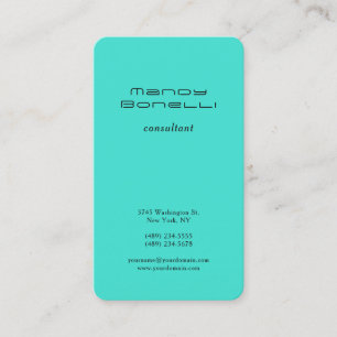 Turquoise Blue GreenTrend minimalist Professional Visitekaartje