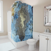 Turquoise Blue Grey Cream Geode Crystals Afbeeldin Douchegordijn (In situ)