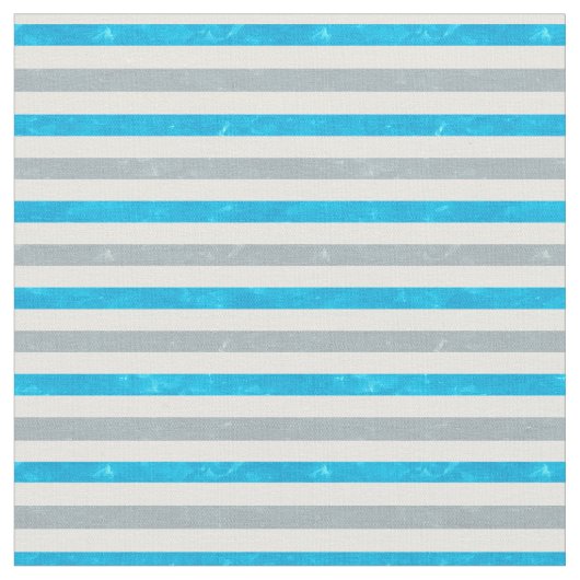 Turquoise Blue Grey White Stripes Stof (Close Up)