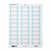 Turquoise Blue Ikat Etiket (Full Sheet)
