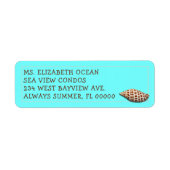 Turquoise Blue Junonia Seashell Adresetiketten Etiket (Voorkant)