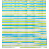 Turquoise blue kalme groene strepen geometrisch on douchegordijn (Voorkant)